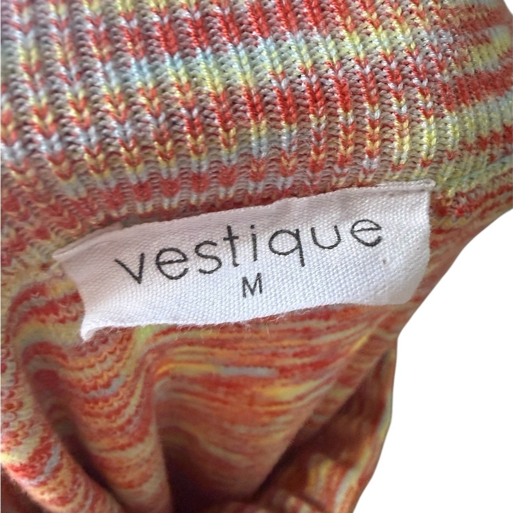 Vestique Vibrant Vintage Pattern Knit Skirt with Slit SZ Medium - Picture 4 of 6